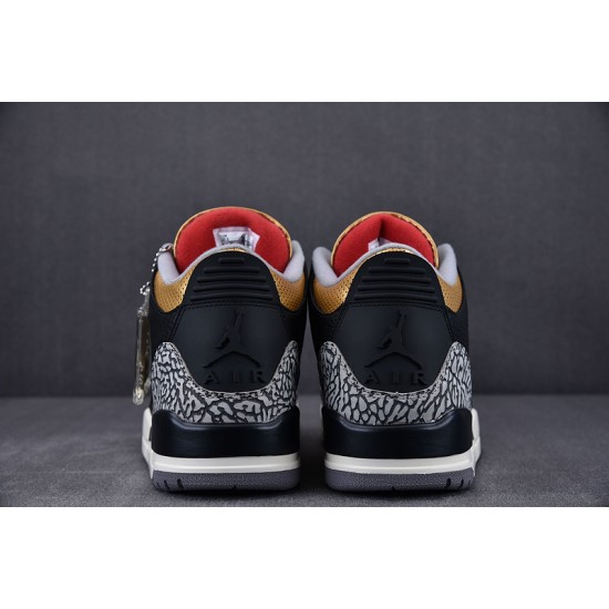 Jordan 3 Retro Black Cement Gold (Women