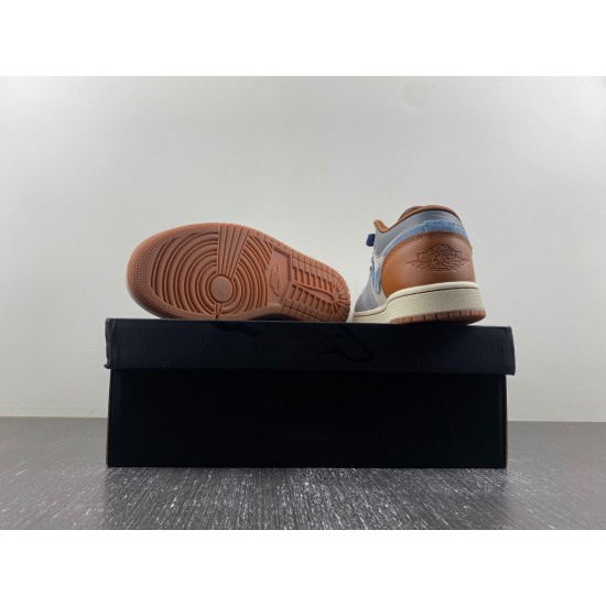 Jordan 1 Low SE Phantom Repaired Denim Swoosh Men