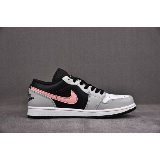 Jordan 1 Low Black Grey Pink Men