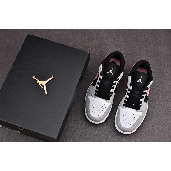 Jordan 1 Low Black Grey Pink Men