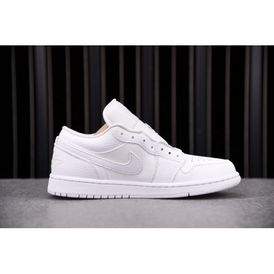 Jordan 1 Low Triple White Tumbled Leather Men